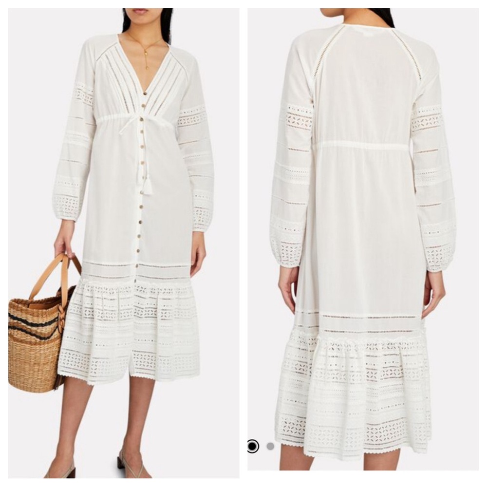 VERONICA BEARD Apoli Broderie Anglaise Cotton Midi Dress